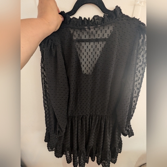 H&M Black Long Sleeve V-Neck Sundress - Picture 13 of 15